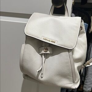 Michael Kors Cream Leather Backpack